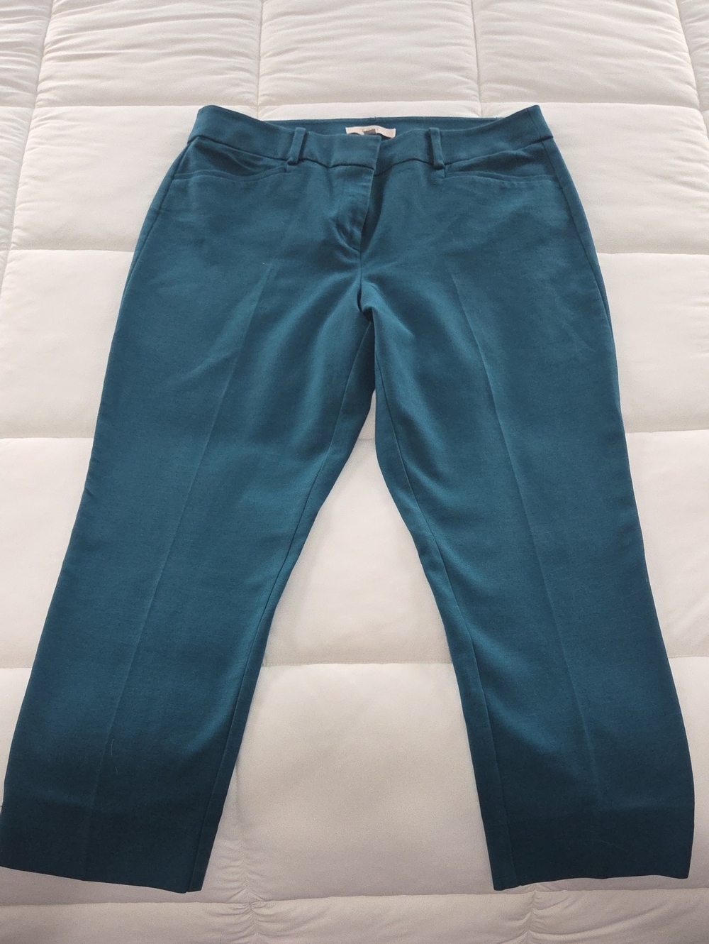 LOFT Teal Cropped Ponte Pants